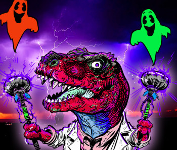 Dinosaur Dracula. Read more about Dino Drac's Halloween Countdown after the "Read More" jump.