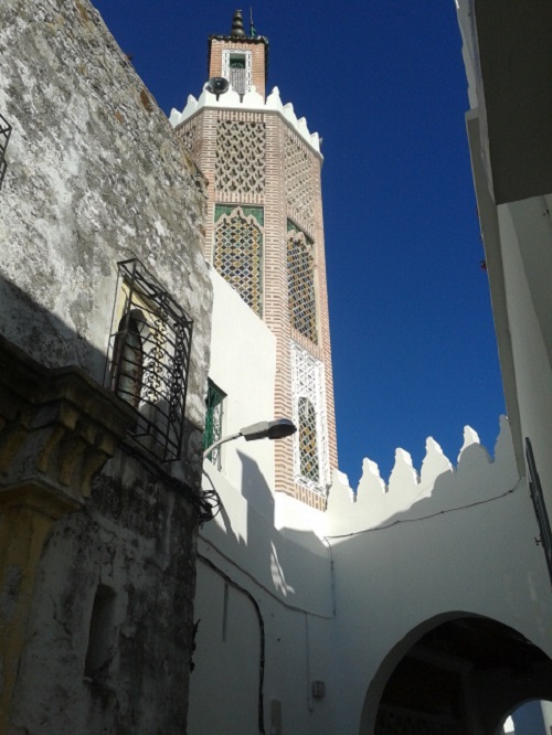 The Jemaa al-Casbah, the mosque in the Casbah, just uphill from my house, that broadcasts predawn sermons over a loudspeaker.