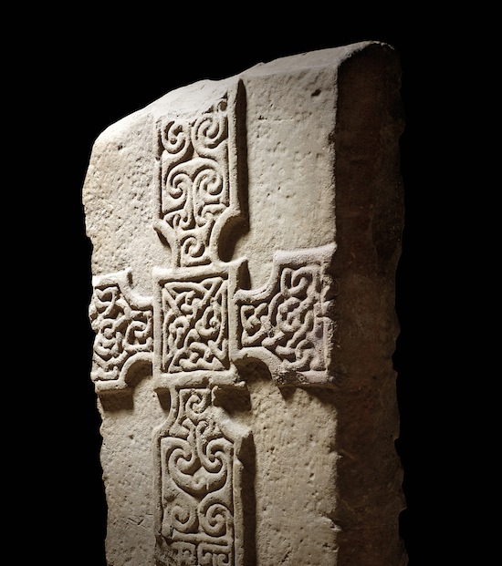Cross-slab, Monifeith, Angus AD 700-800, stone; L 26 cm, W 30 cm, T 9cm. © National Museums Scotland, Edinburgh