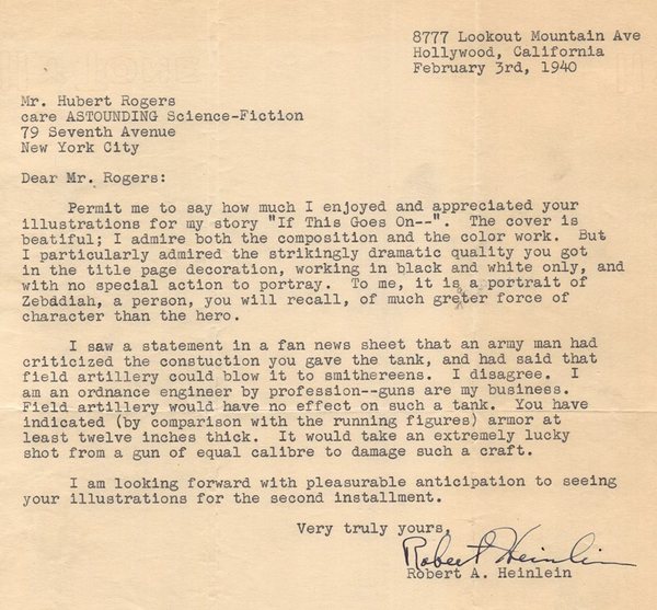 Heinlein letter to Hubert Rogers If This Goes On-small