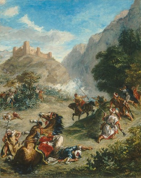 "Arabs Skirmishing in the Mountains" by Eugène Delacroix, 1863. Courtesy Wikimedia Commons.
