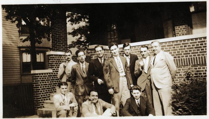 weisinger home 1937 07 - top row l to r de Camp Clark Schwartz Edward Weisinger Williamson Hamilton Kline bottom row l to r binder wellman long-small