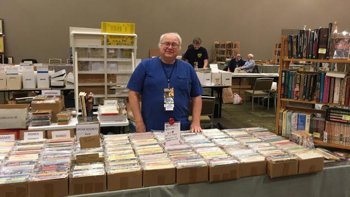 Dave Willoughby has the books you need at Windy City Pulp 2016 -small