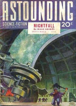 Astounding Science Fiction, September 1941, containing Asimov's "Nightfall." Cover by Hubert Rogers