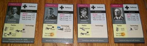 Prototype Luftwaffe commander cards.