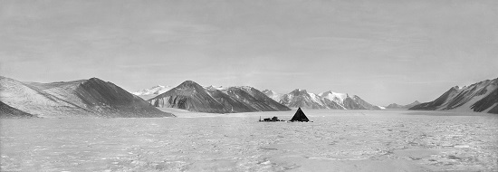 Captain Robert Falcon Scott - Camp on Ferrar Glacier, Overflow Glacier and Royal Society Range