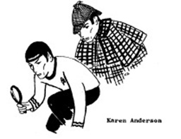 Poul's wife Karen, also a sccifi author and Sherlockian, drew these for his essay.