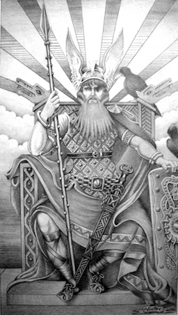 A depiction of Odin.