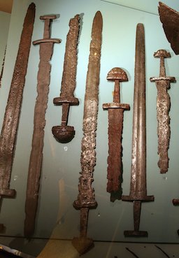 Viking swords at the Bergen Museum.