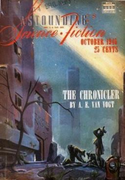 Astounding Science Fiction October 2946 cover by Timmins