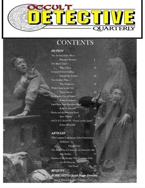 Occult Detective Quarterly 2 contents-small