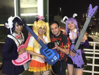 Bruce with Susan, Kat and Jennifer at the Anime Expo