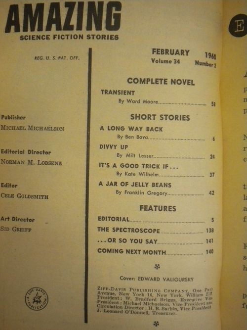 Amazing Science Fiction Stories February 1960 TOC-small