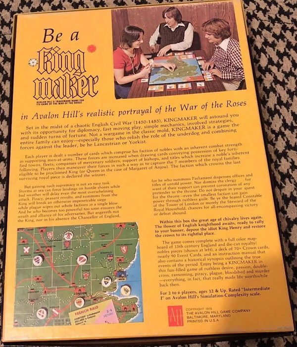 King Maker Avalon Hill board-back-small