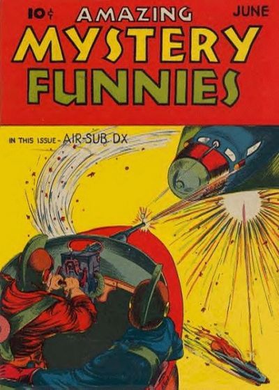 Amazing Mystery Funnies #6, June 1939, cover art by Bill Everett