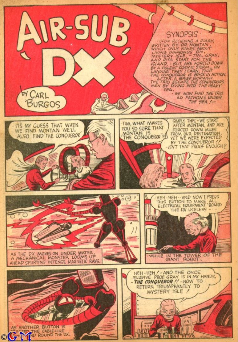 Amazing Mystery Funnies #8, Aug. 1939 air sub DX 1