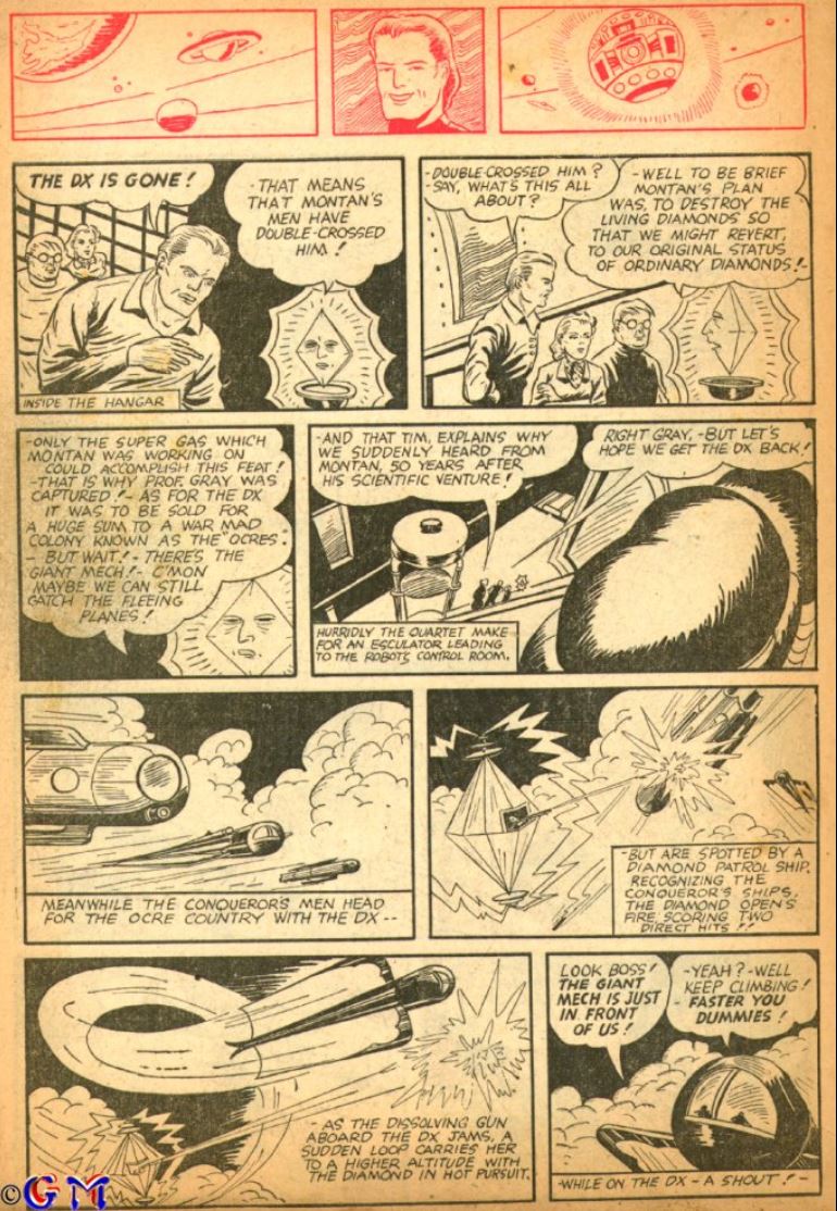 Amazing Mystery Funnies #8, Aug. 1939 air sub DX 5