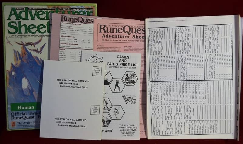 RuneQuest Adventurer Sheets Human-contents-small