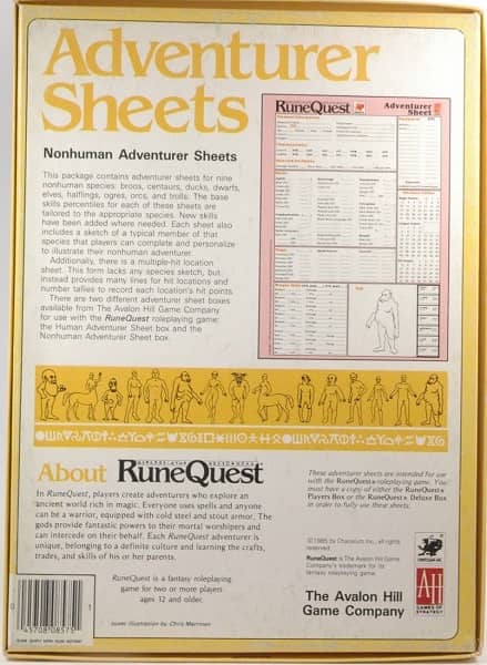 RuneQuest Adventurer Sheets Nonhuman-back-small