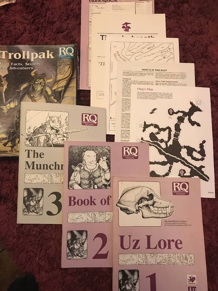 RuneQuest Trollpak contents-small