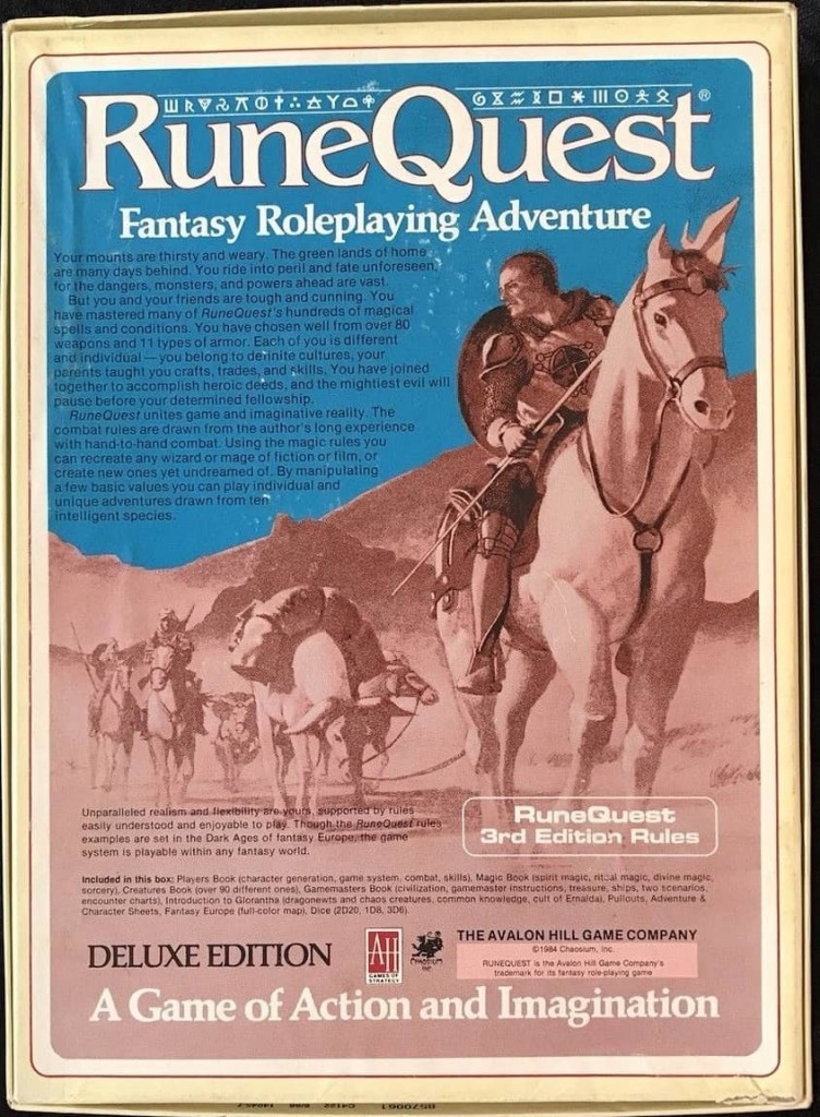 Runequest Deluxe Third Edition Boxed Set 2 Back Black Gate