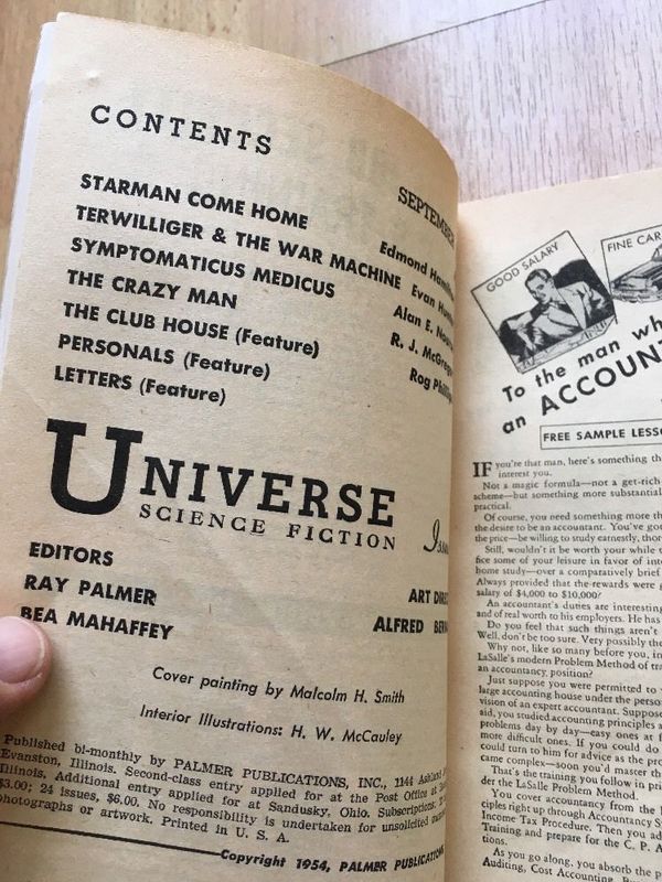 Universe Science Fiction September 1954-contents-small