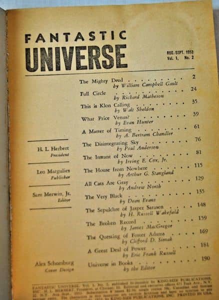 Fantastic Universe August 1953-contents-small