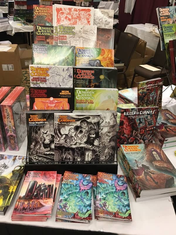 Dungeon Crawl Classics in the Goodman Games booth at Gary Con 2018-small