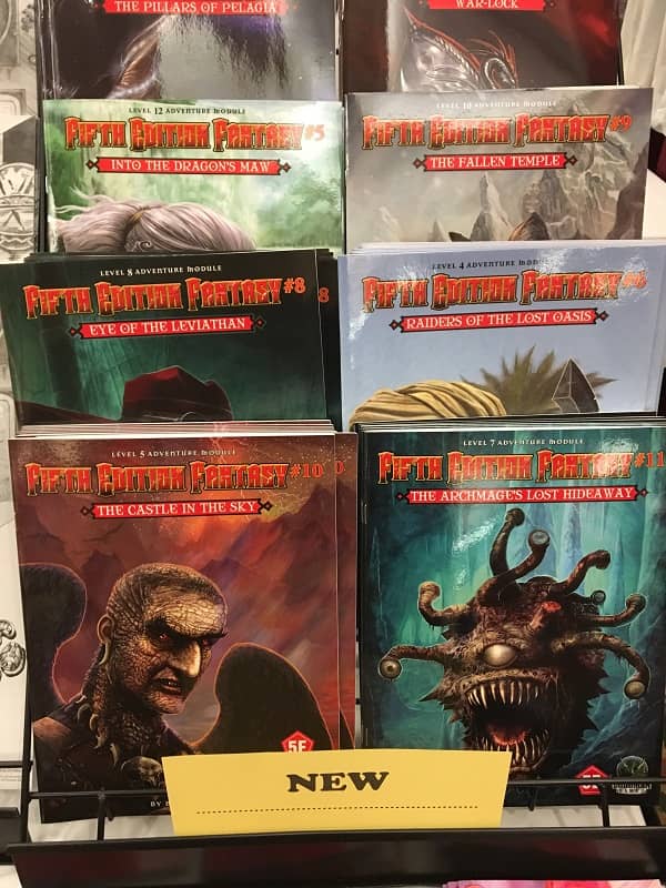 Fifth Edition Fantasy in the Goodman Games booth at Gary Con 2018-small