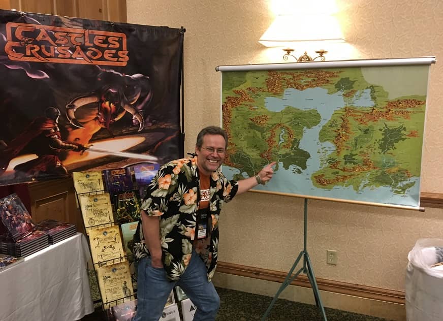 Stephen Chenault and his awesome map at Gary Con 2018-small