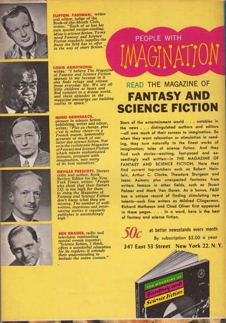 The Magazine of Fantasy and Science Fiction March 1967-back-small