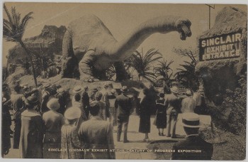 Sinclair Oil Dinosaur exhibit postcard