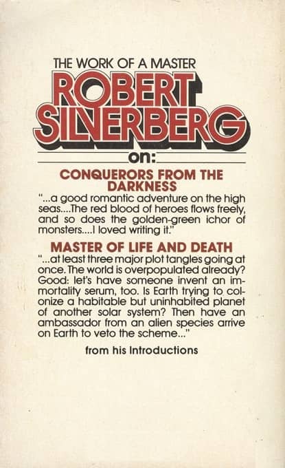 Conquerors from the Darkness Master of Life and Death Silverberg-back-small