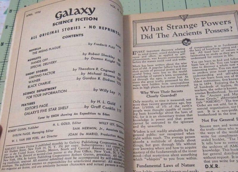 Galaxy Science Fiction April 1954 Contents-small