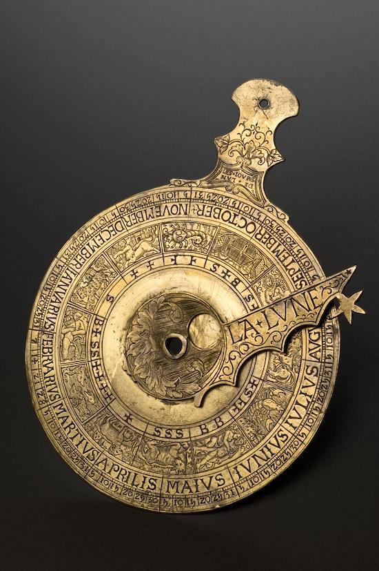 Prognosticator, brass, inscribed with date 1538, probably French.