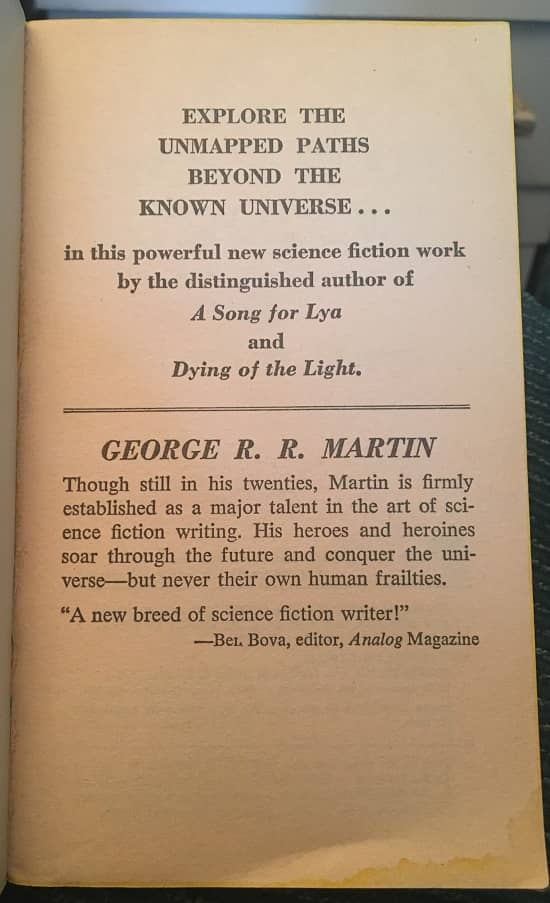 Songs of Stars and Shadows George RR Martin-inside flap-small