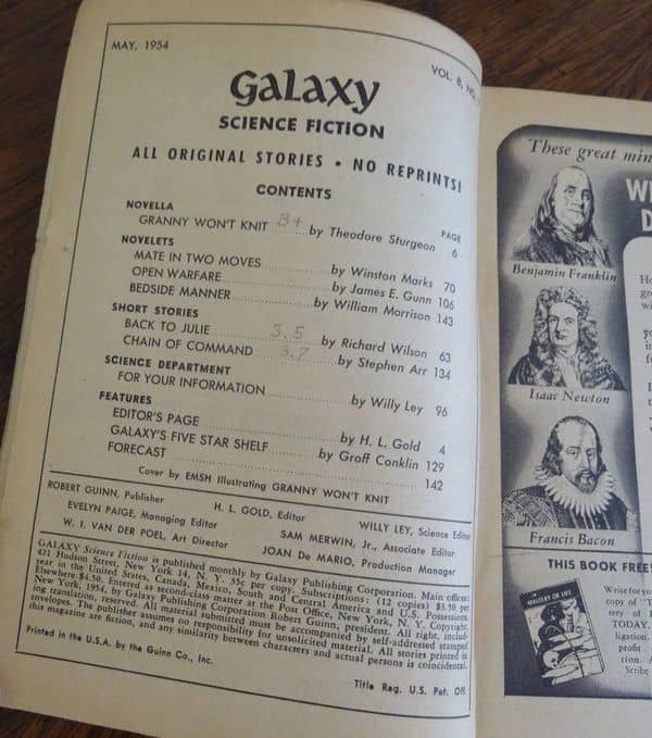 Galaxy May 1954 contents-small