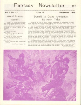 Fantasy Newsletter December 1979