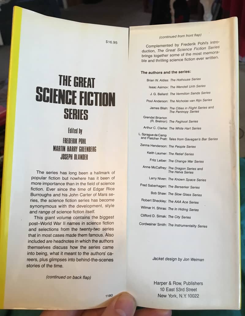 The Great Science FIction Series Pohl Greenberg Olander jacket flap-small