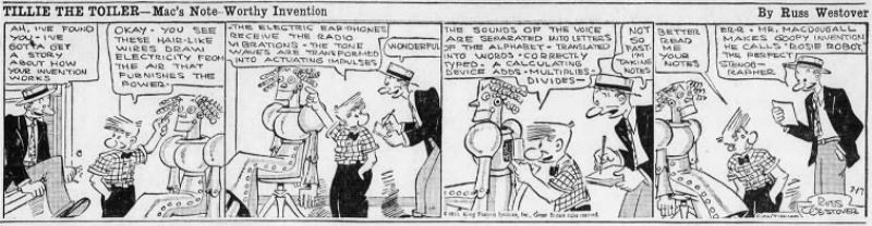 1933-07-17 Akron Beacon Journal 23 Tillie the Toiler robot cartoon