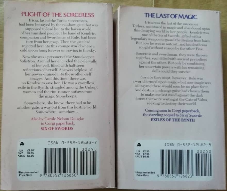 CAROLE NELSON DOUGLAS - SIX OF SWORDS - EXILES OF THE RYNTH-back-small