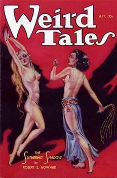 Typical Margaret Brundage cover and the source of much criticism of Howard's tale itself.