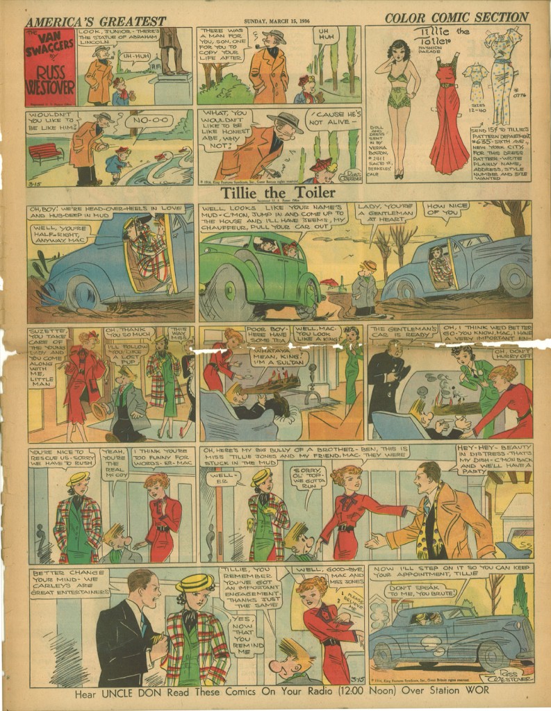 Tillie the Toiler Sunday Strip, March 15, 1936