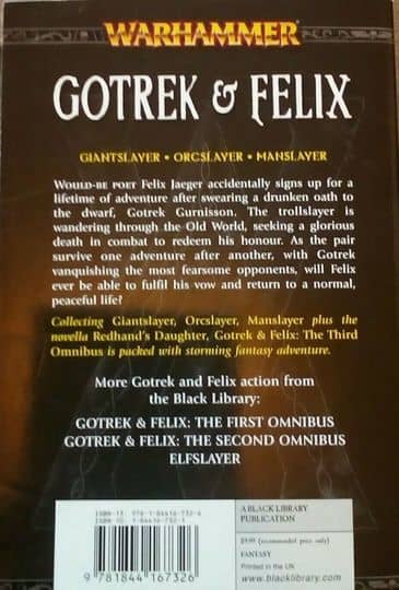 Gotrek & Felix The Third Omnibus first print-back-small