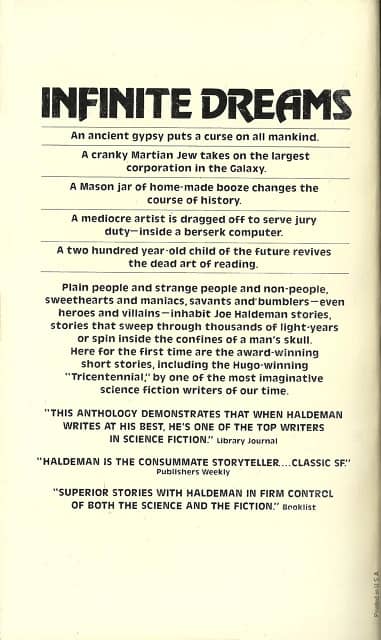 Infinite Dreams Joe Haldeman-back-small