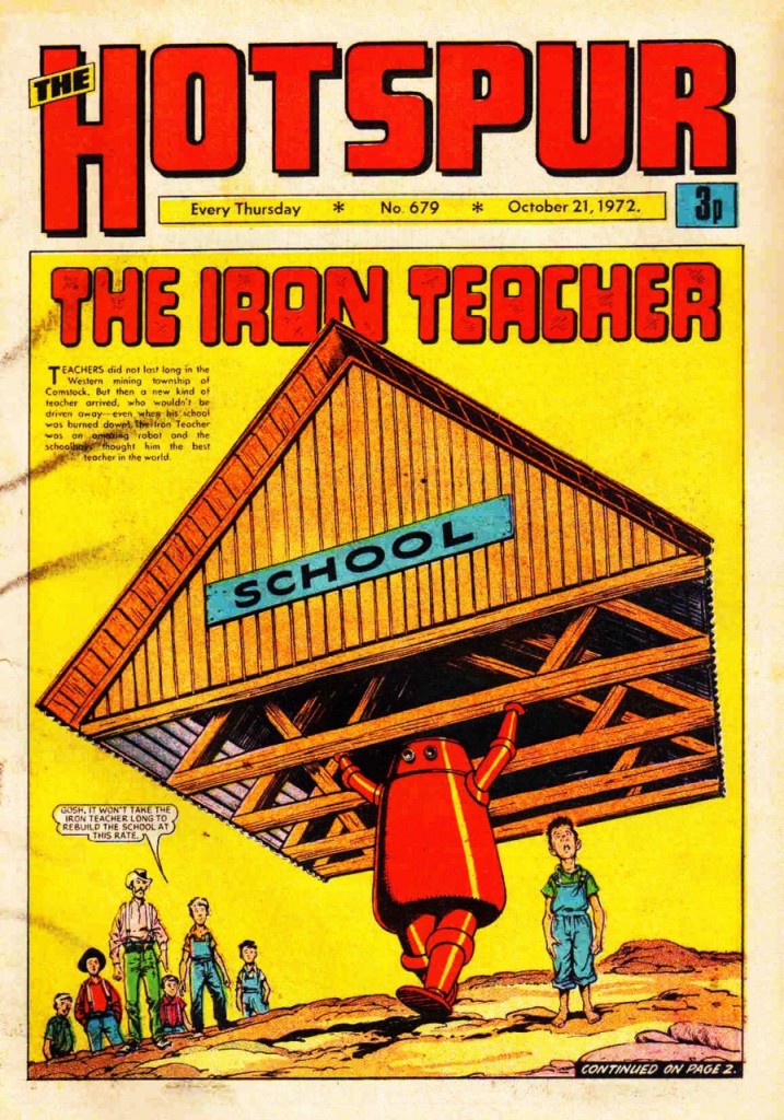 The Hotspur #679, Oct. 21, 1972, new Iron Teacher cover