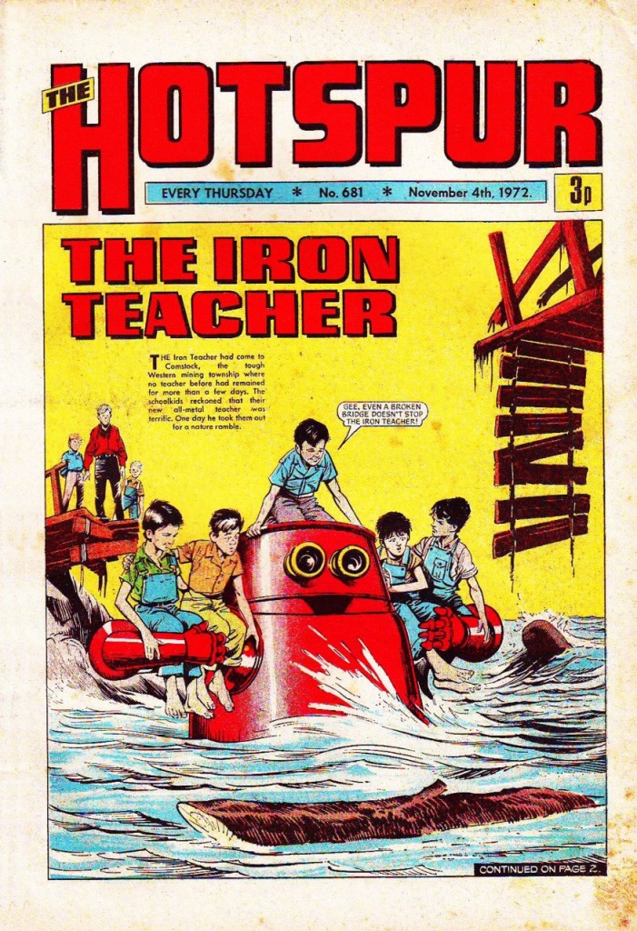 The Hotspur #681, Nov. 4, 1972, new Iron Teacher cover