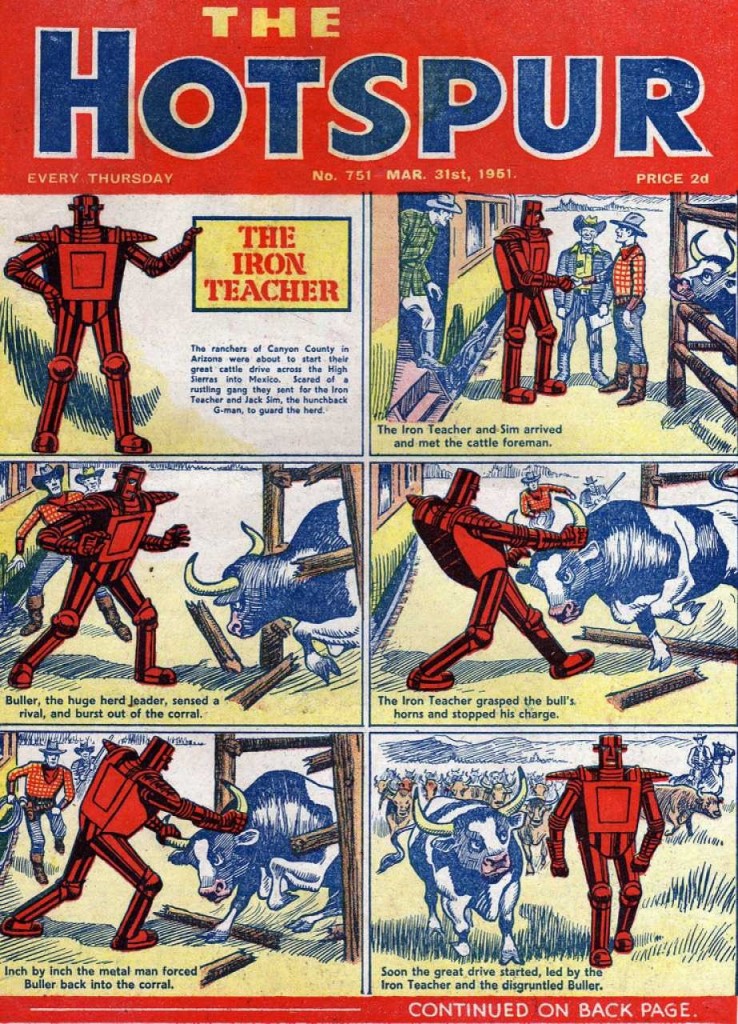 The Hotspur #751, March 31, 1951, The Iron Teacher cover