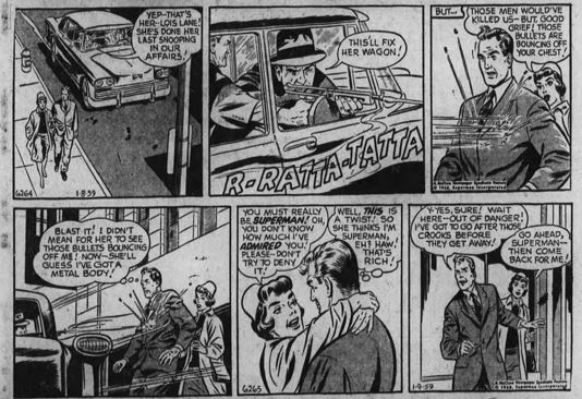 Superman comic strip, January 8-9, 1959 Metallo
