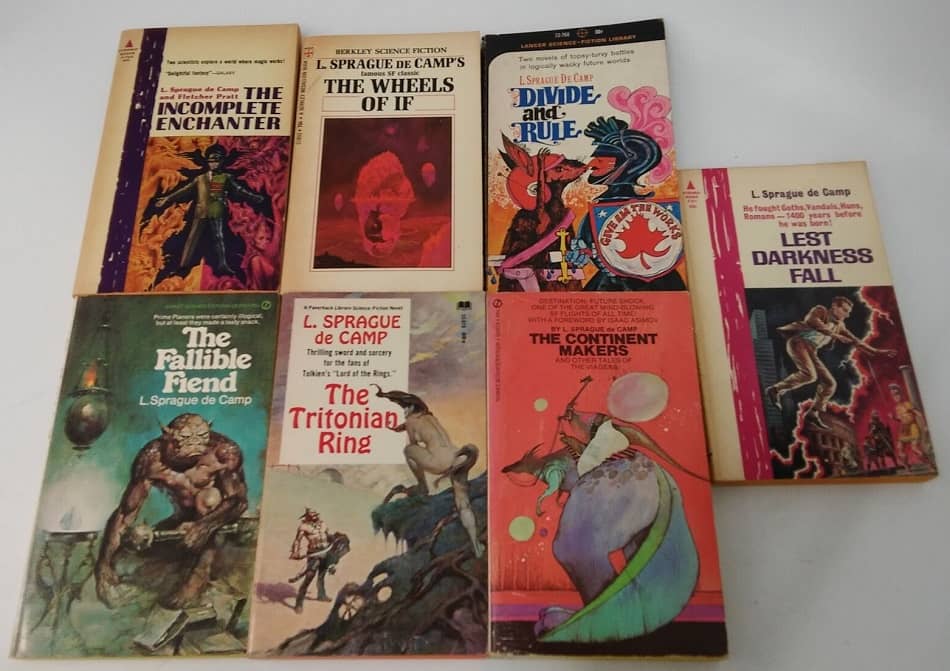 L Sprague de Camp vintage paperback lot 3-smal